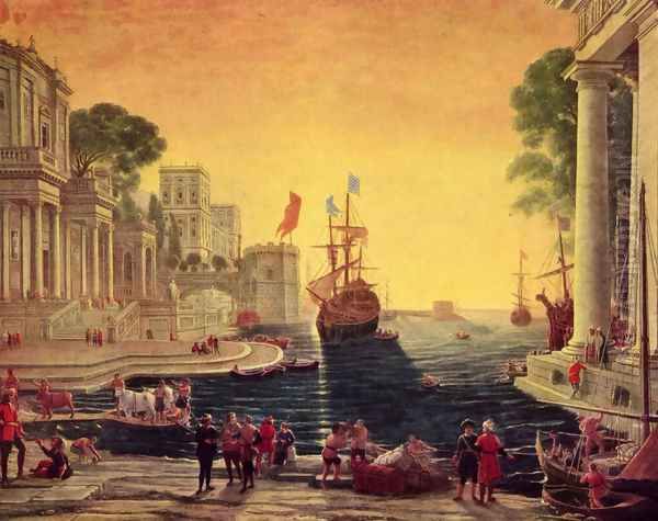 Odysseus returns Chryseis to Her Father Oil Painting by Claude Lorrain (Gellee)