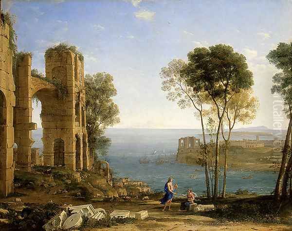 Coast View with Apollo and the Cumaean Siby Oil Painting by Claude Lorrain (Gellee)