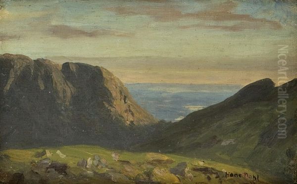 Fjellandskap Oil Painting by Hans Dahl