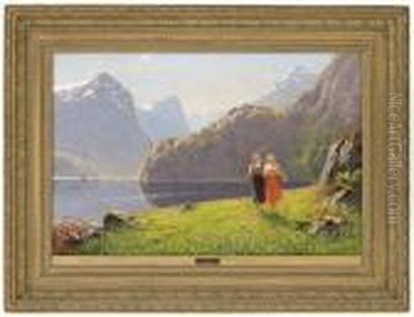 Summerday By Balestrand Oil Painting by Hans Dahl