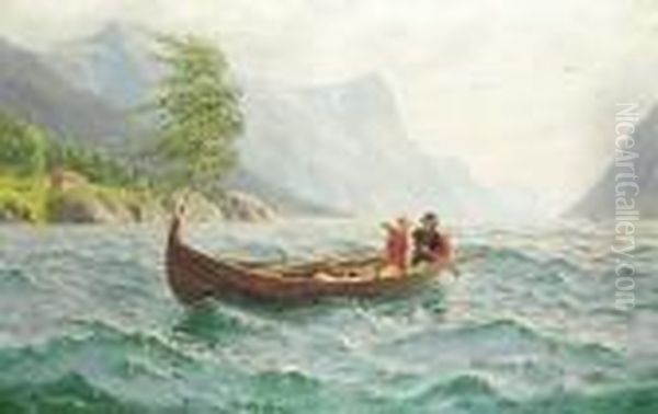 Bewegte Fjorduberfahrt Oil Painting by Hans Dahl