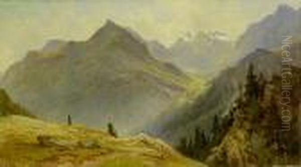 Morgenstimmung Im Gebirge. Oil Painting by Hans Dahl