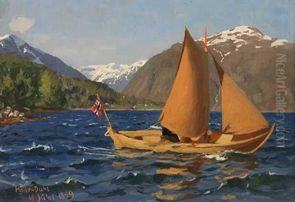 Frisk Seilas Oil Painting by Hans Dahl