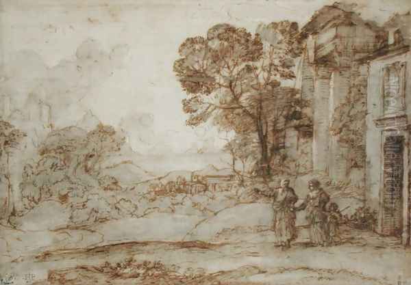 Landscape with Abraham Expelling Hagar and Ishmael, c.1665-67 Oil Painting by Claude Lorrain (Gellee)