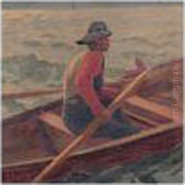 The Rower Oil Painting by Hans Dahl