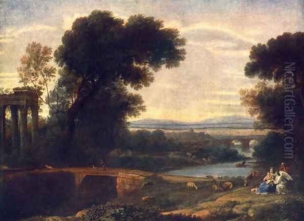 Landscape with Shepherds Oil Painting by Claude Lorrain (Gellee)