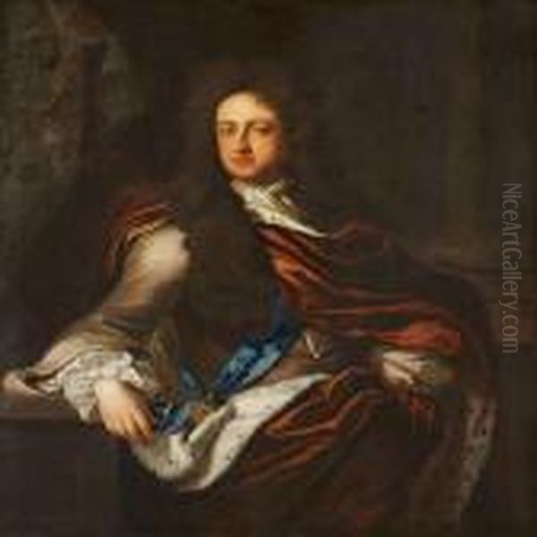 Prince George Of Denmark(1653-1708) Married To Queen Anne Of England. Oil Painting by Michael Dahl