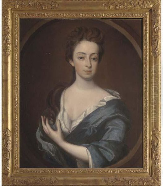 Portrait Of A Lady, Traditionally Identified As A Member Of The Miller Family Of Froyes Oil Painting by Michael Dahl