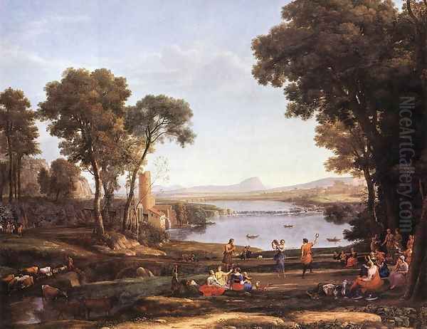 Landscape with Dancing Figures Oil Painting by Claude Lorrain (Gellee)