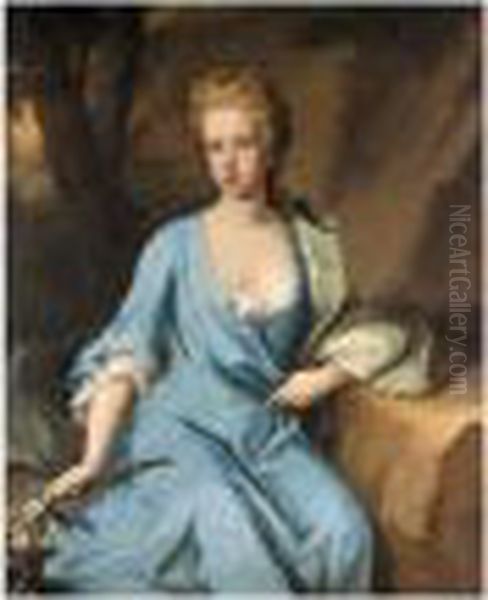 Portrait Of Miss Campbell, Said 
To Be The Daughter Of Archibald Campbell, 1st Duke Of Argyll Oil Painting by Michael Dahl