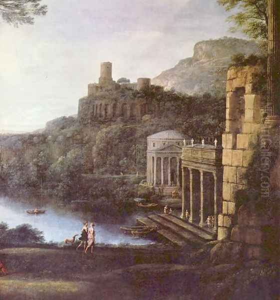 Landscape with the nymph Egeria and King Numa Oil Painting by Claude Lorrain (Gellee)