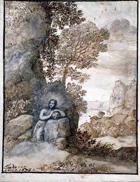 Landscape with the Magdalene, 1675 Oil Painting by Claude Lorrain (Gellee)