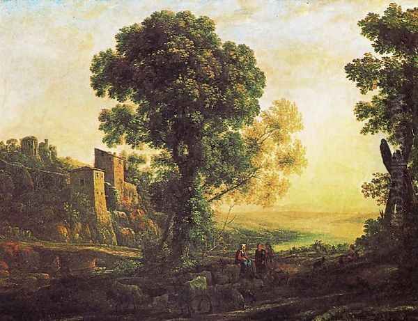 Landscape with pastors 2 Oil Painting by Claude Lorrain (Gellee)