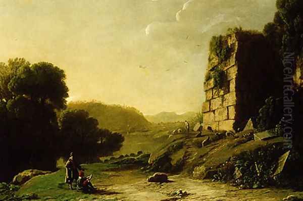 Landscape with a Draughtsman Sketching Ruins Oil Painting by Claude Lorrain (Gellee)