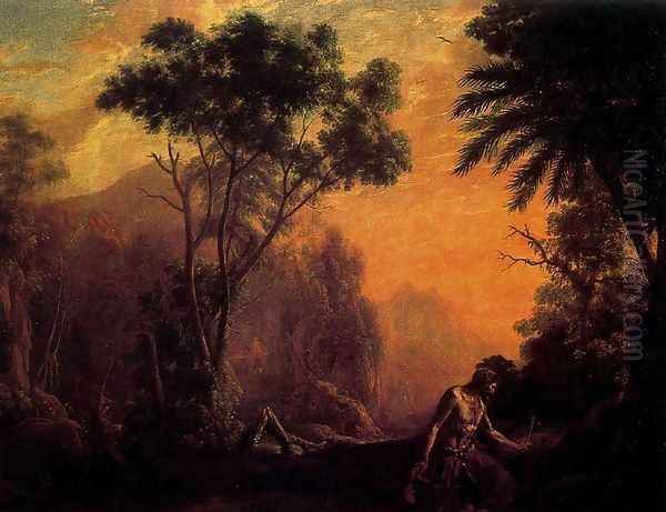 Landscape with hermit Oil Painting by Claude Lorrain (Gellee)