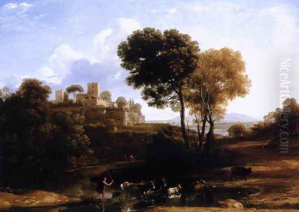 Villa at the Campagna in Rome Oil Painting by Claude Lorrain (Gellee)