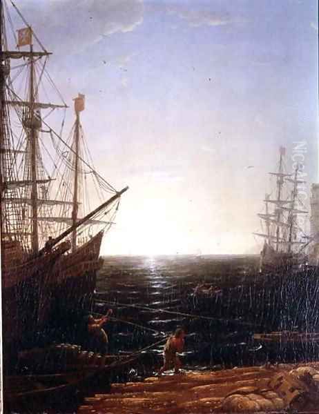 Harbour Scene 2 Oil Painting by Claude Lorrain (Gellee)