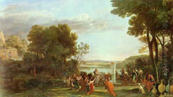 Landscape with the worship of the golden calf Oil Painting by Claude Lorrain (Gellee)