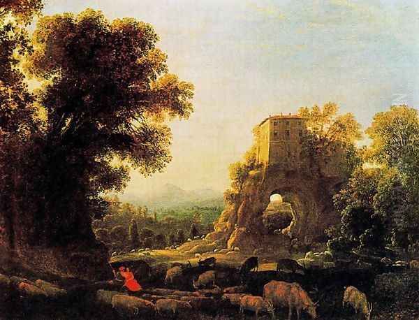 Landscape with pastors Oil Painting by Claude Lorrain (Gellee)