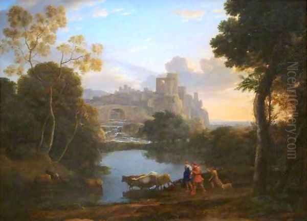 View of Tivoli at Sunset Oil Painting by Claude Lorrain (Gellee)