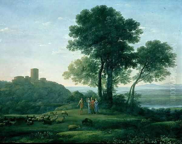 Jacob with Laban and his daughters Oil Painting by Claude Lorrain (Gellee)