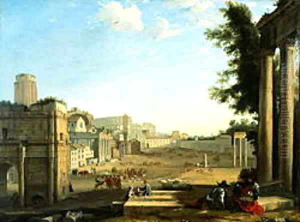 The Campo Vaccino Rome Oil Painting by Claude Lorrain (Gellee)