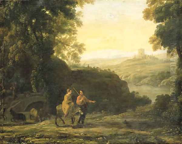 The Flight into Egypt Oil Painting by Claude Lorrain (Gellee)