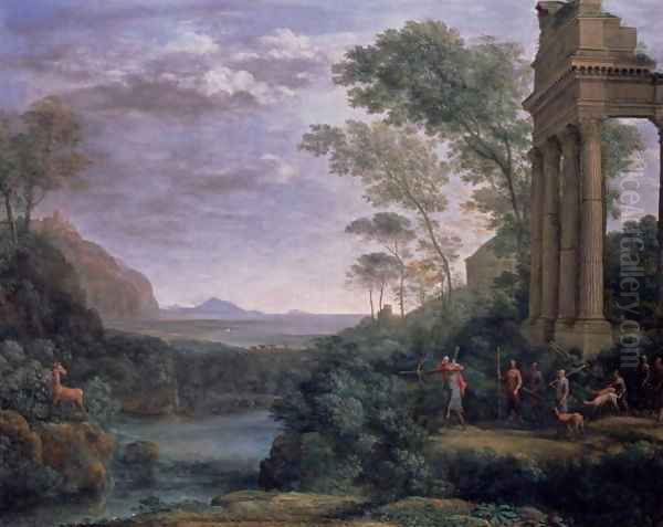 Landscape with Ascanius Shooting the Stag of Sylvia Oil Painting by Claude Lorrain (Gellee)