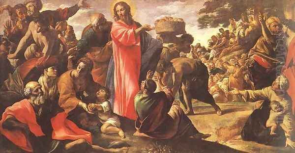 Miracle of the Bread and Fish 1620-23 Oil Painting by Giovanni Lanfranco