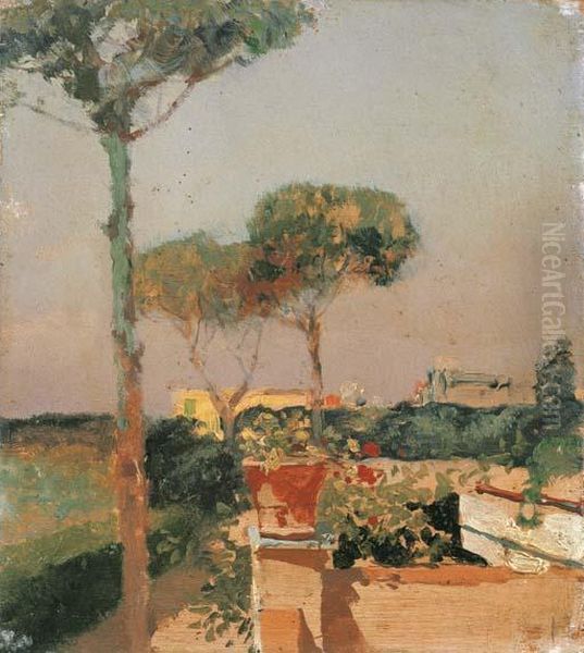 La Terrazza Oil Painting by Edoardo Dalbono