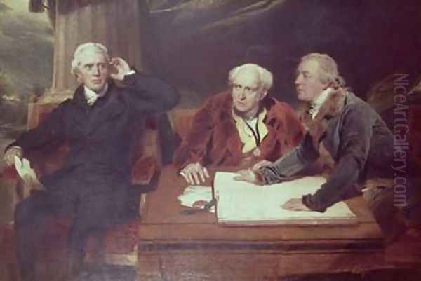 Sir Francis Baring Banker and Director of the East India Company with his Associates Oil Painting by Sir Thomas Lawrence