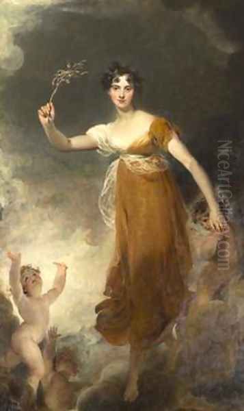 Portrait of Georgina Maria Lady Leicester as Hope Oil Painting by Sir Thomas Lawrence