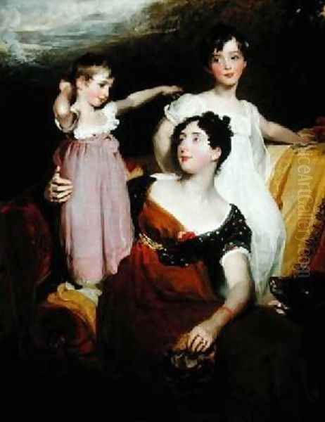 Lydia d 1858 Lady Acland, and her Children Oil Painting by Sir Thomas Lawrence