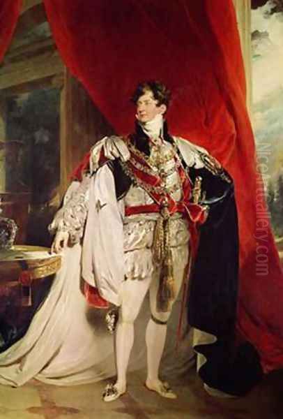 The Prince Regent later George IV 1762-1830 in his Garter Robes Oil Painting by Sir Thomas Lawrence