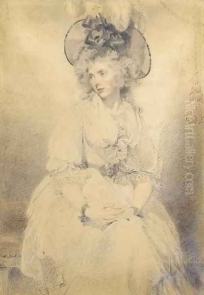 Portrait of a lady, probably Mrs James Denham Oil Painting by Sir Thomas Lawrence