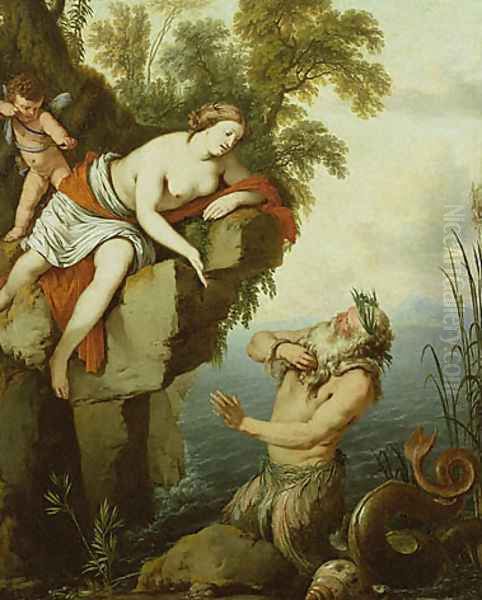 Nymph and Triton Oil Painting by Laurent De La Hire