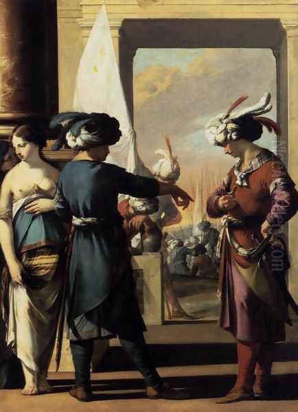 Cyrus Announcing to Araspas that Panthea Has Obtained His Pardon 1631-34 Oil Painting by Laurent De La Hire