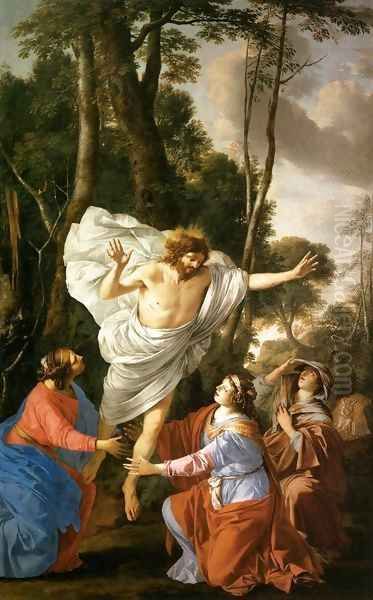 Jesus Appearing to the Three Marys Oil Painting by Laurent De La Hire