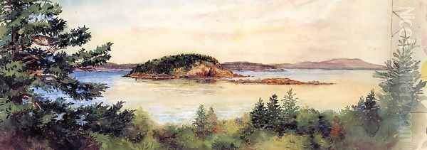 Porcupine Island Bar Harbor Maine Oil Painting by John La Farge