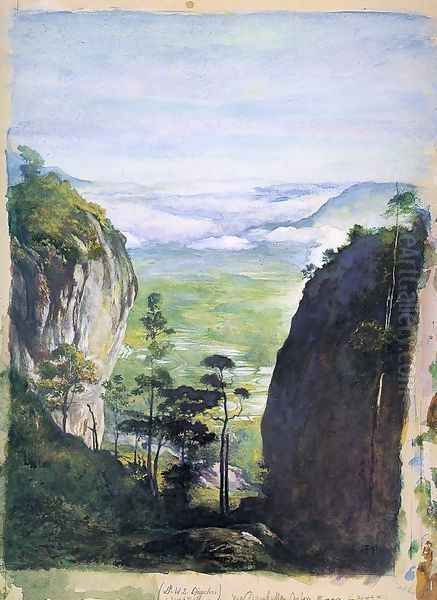 Mountain Gorge near Dambulla, Ceylon Oil Painting by John La Farge