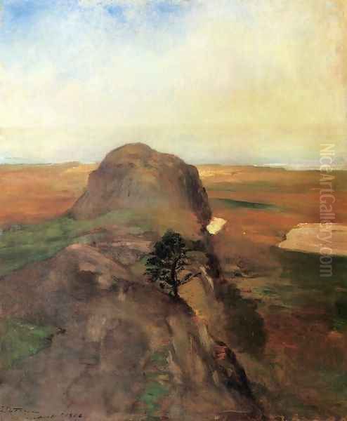 Autumn Study View Over Hanging Rock Newport R I Aka Bishop Berkeleys Rock Oil Painting by John La Farge