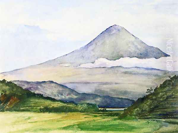 Mountain Of Fuji San From Fuji Kawa Oil Painting by John La Farge