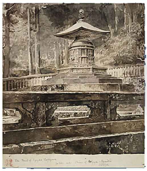 The Tomb of Iyeyasu Tokugawa Oil Painting by John La Farge