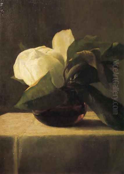 Magnolia Oil Painting by John La Farge