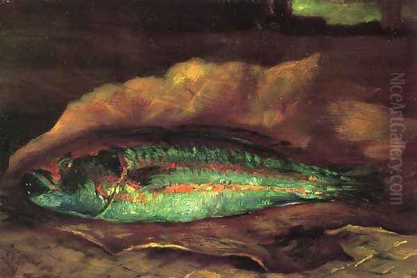 Study Of The Parrot Fish Oil Painting by John La Farge