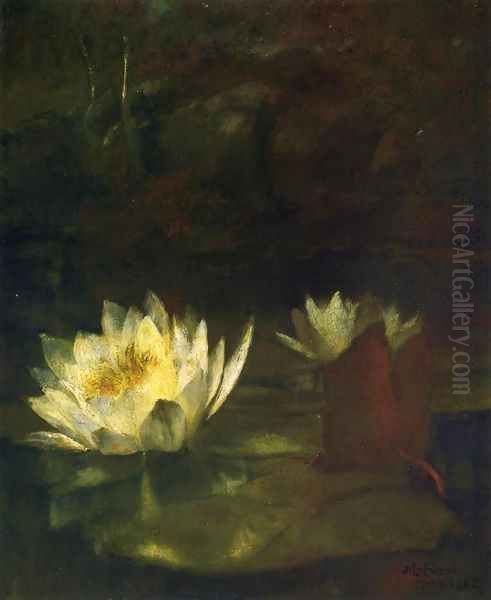 The Last Water Lilies Oil Painting by John La Farge