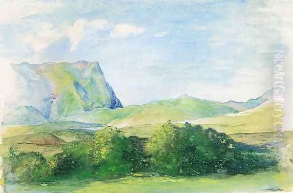 The Aora Looking South From Papeete Tehiti May 29th Noon Near Consulate Opposite Entrance To Queen Maraus Oil Painting by John La Farge