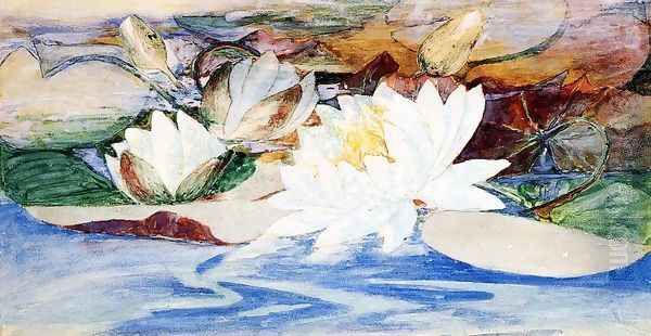 Waterlilies Oil Painting by John La Farge