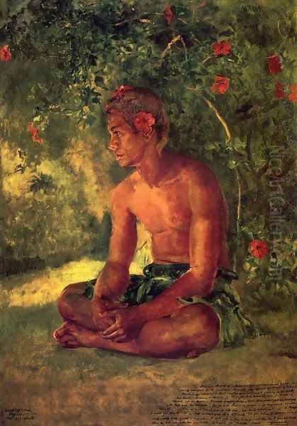 Sketch Of Maua Apia One Of Our Boat Crew Aka Maua A Samoan Oil Painting by John La Farge