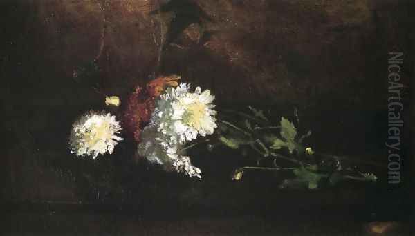 Nosegay Of Chrysanthemums Oil Painting by John La Farge